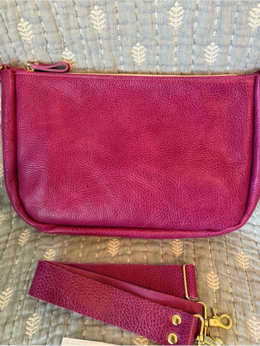KMM Pink Bulldog Full Size Crossbody bag with matching slider strap - Picture 2 of 3